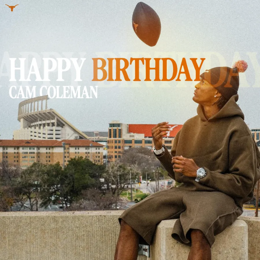 Concept Texas Football birthday graphic