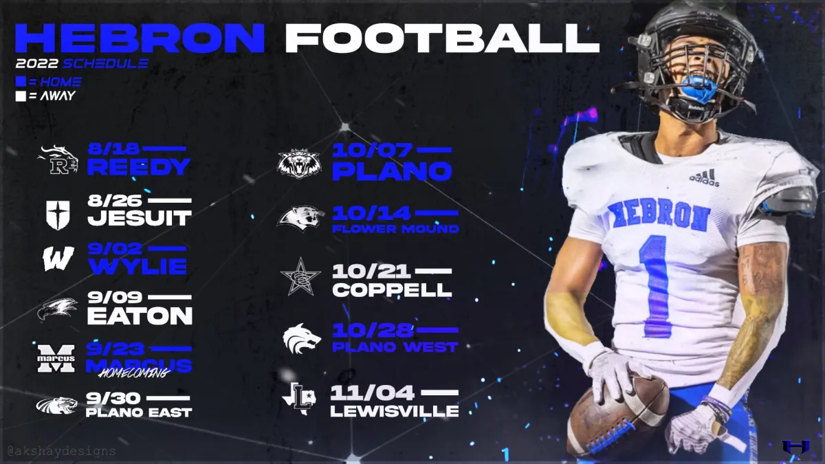 Hebron Football 2022 schedule graphic
